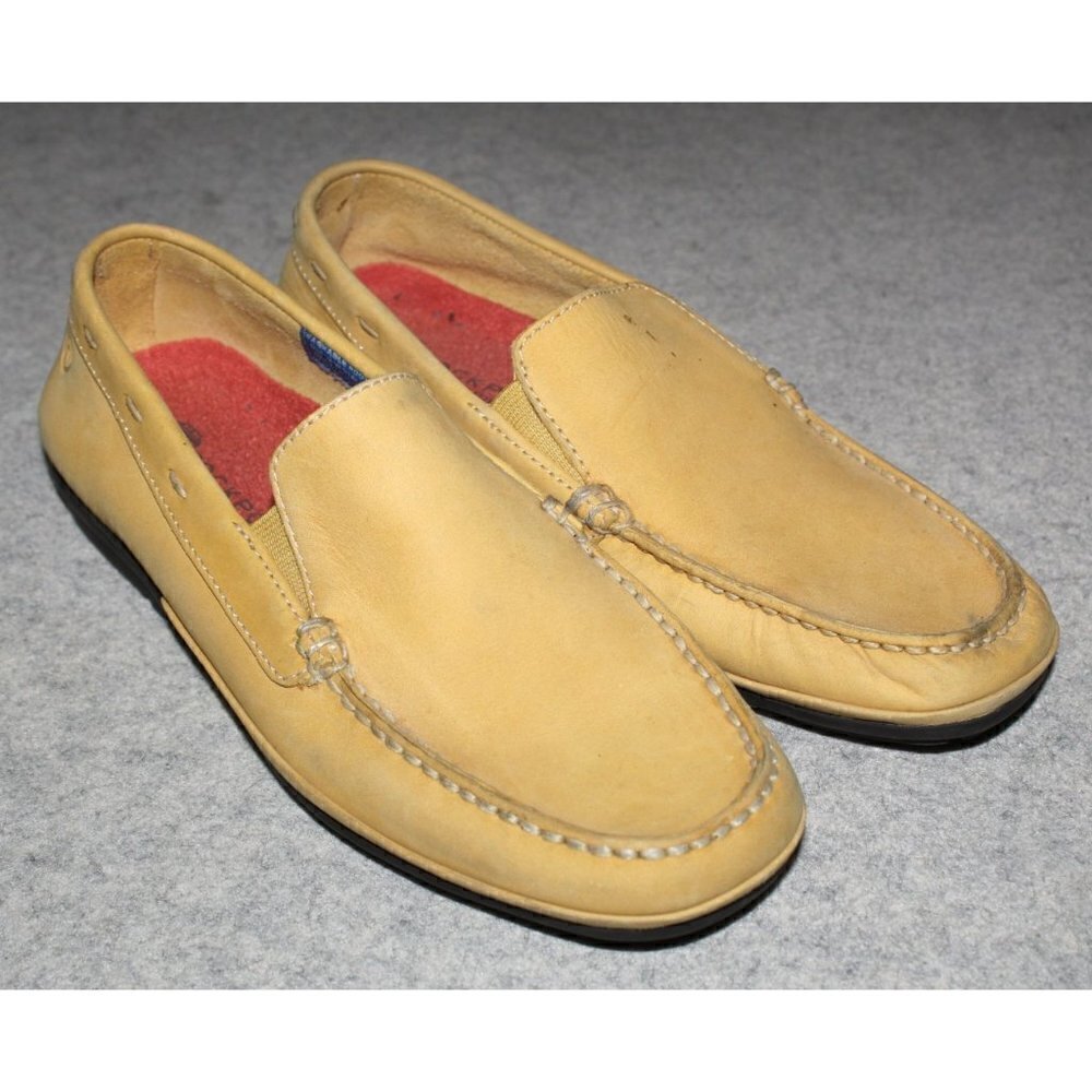 Rockport Honey leather Loafers Slip on men shoes Washable Size 8.5 Moccasin